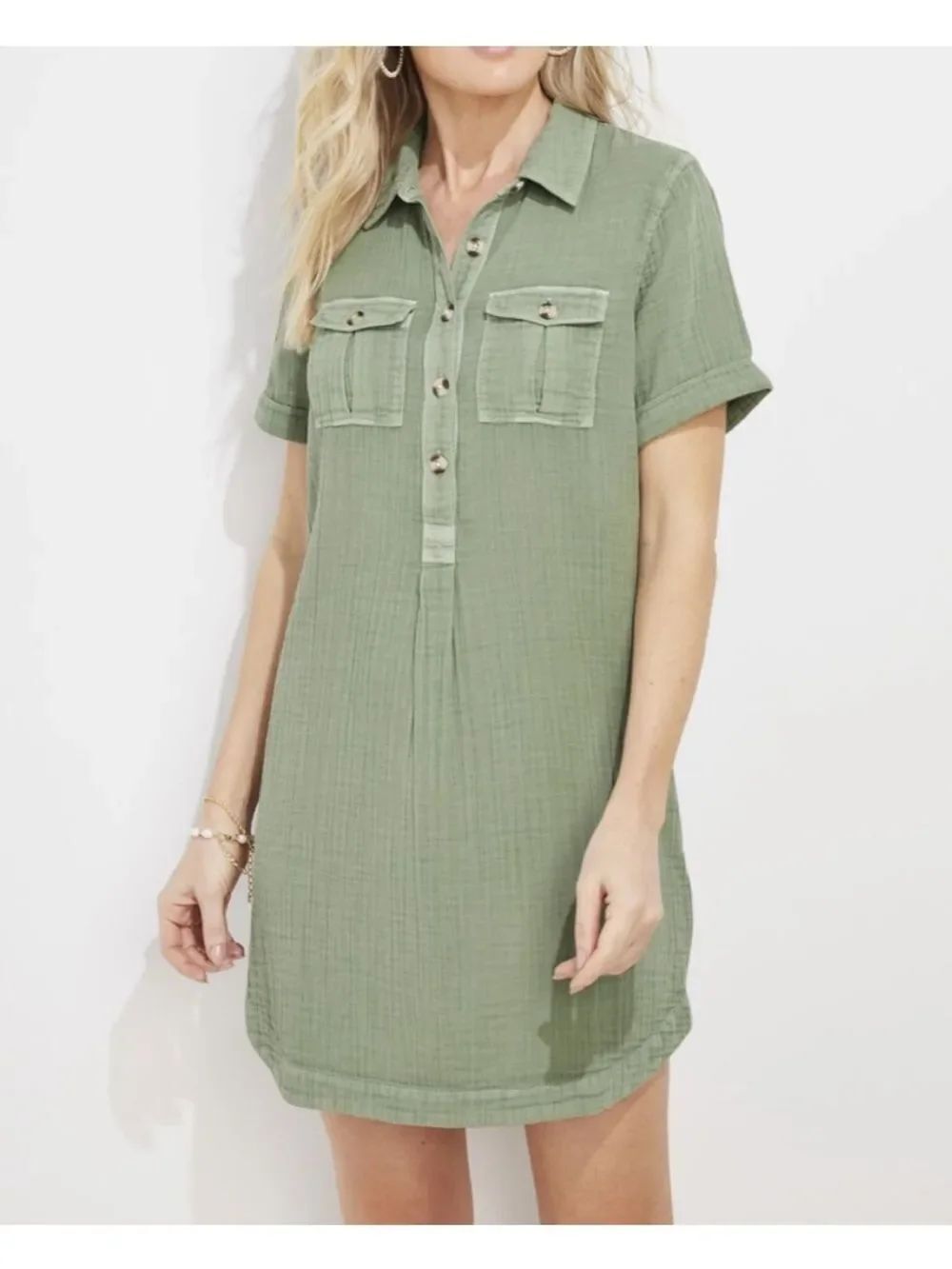 Vineyard Vines Seastitch Double Gauze Margo Shirt Dress 100% Cotton 8